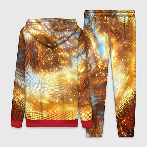 Женский костюм Блестящая золотая текстура / 3D-Красный – фото 2