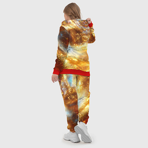 Женский костюм Блестящая золотая текстура / 3D-Красный – фото 5