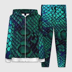 Женский 3D-костюм Бирюзовая змеиная кожа, цвет: 3D-белый