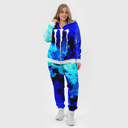 Женский 3D-костюм Monster energy синий дым, цвет: 3D-белый — фото 2