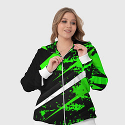 Женский 3D-костюм Color black and green, цвет: 3D-белый — фото 2