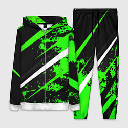 Женский 3D-костюм Color black and green, цвет: 3D-белый