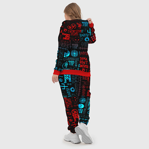 Женский костюм Twenty one pilots rock pattern / 3D-Красный – фото 5