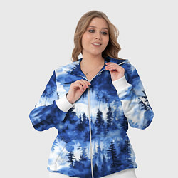 Женский 3D-костюм Силуэты деревьев и отражения - акварельный лесной, цвет: 3D-белый — фото 2