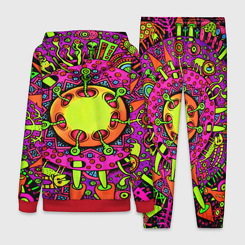 Женский костюм Кислотные грибы оптические / 3D-Красный – фото 2