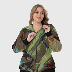 Женский 3D-костюм Абстракция тон хаки, цвет: 3D-черный — фото 2