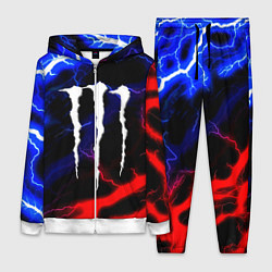Женский 3D-костюм Monster energy молнии неон, цвет: 3D-белый