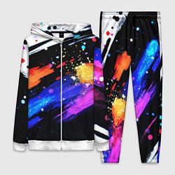 Женский 3D-костюм Разноцветные блестящие кляксы - текстура, цвет: 3D-белый