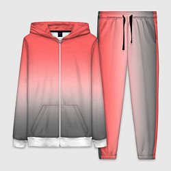 Женский 3D-костюм Бледный красно-серый градиент, цвет: 3D-белый