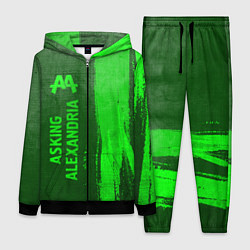 Женский 3D-костюм Asking Alexandria - green gradient по-вертикали, цвет: 3D-черный