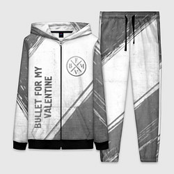 Женский 3D-костюм Bullet For My Valentine - white gradient вертикаль, цвет: 3D-черный