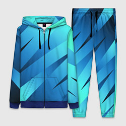 Женский 3D-костюм Сине-голубой абстрактные полосы, цвет: 3D-синий