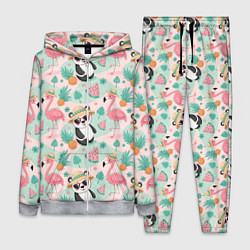 Женский 3D-костюм Панда фламинго лето ананас, цвет: 3D-меланж