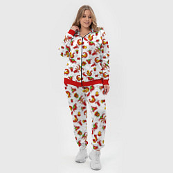 Женский 3D-костюм Русский народный орнамент в стиле росписей Северно, цвет: 3D-красный — фото 2