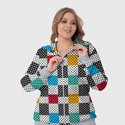 Женский 3D-костюм Узор в горошек пэчворк разноцветный, цвет: 3D-меланж — фото 2