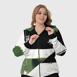 Женский 3D-костюм Футбол на фоне брызг красок, цвет: 3D-черный — фото 2