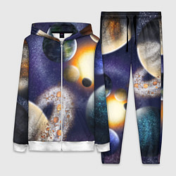 Женский 3D-костюм Парад планет, цвет: 3D-белый
