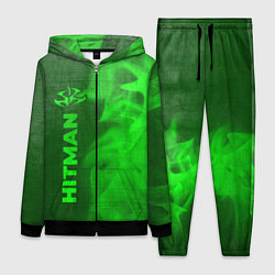 Женский 3D-костюм Hitman - green gradient по-вертикали, цвет: 3D-черный