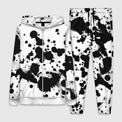 Женский 3D-костюм Брызги черной краски, цвет: 3D-белый