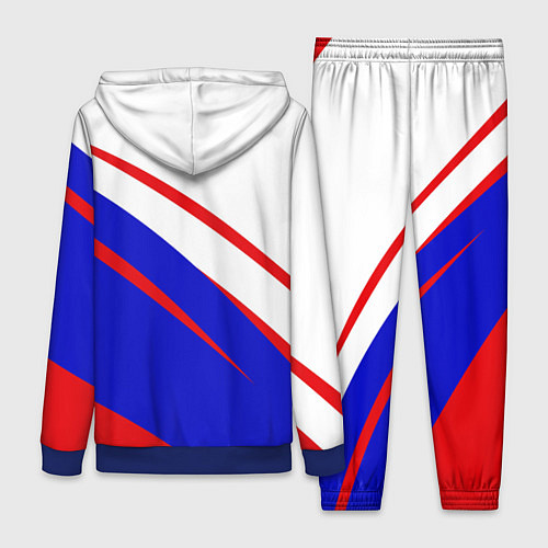 Женский костюм Герб на фоне цветов флага бело-сине-красный / 3D-Синий – фото 2