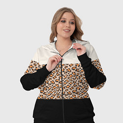 Женский 3D-костюм Леопардовый паттерн с черной и бежевой полосой, цвет: 3D-черный — фото 2