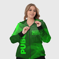Женский 3D-костюм PUBG - green gradient вертикально, цвет: 3D-черный — фото 2