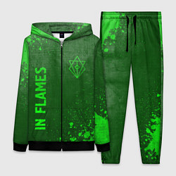 Женский 3D-костюм In Flames - green gradient вертикально, цвет: 3D-черный