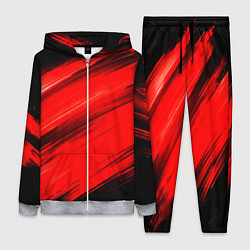 Женский костюм Красные мазги краски на черном