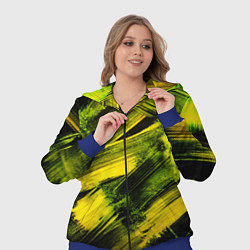 Женский 3D-костюм Мазки краски цвета лайм, цвет: 3D-синий — фото 2