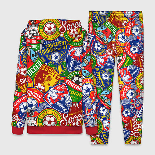 Женский костюм Футбольные лиги паттерн / 3D-Красный – фото 2