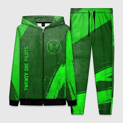 Женский 3D-костюм Twenty One Pilots - green gradient вертикально, цвет: 3D-черный