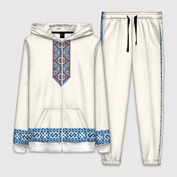 Женский 3D-костюм Обережник - вышиванка, цвет: 3D-белый