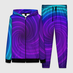 Женский 3D-костюм Фиолетовая спираль, цвет: 3D-черный