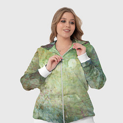 Женский 3D-костюм Абстракция - faded spots on a green background, цвет: 3D-белый — фото 2