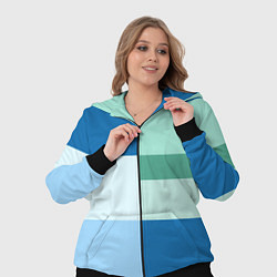 Женский 3D-костюм Мятное небо колор-блок, цвет: 3D-черный — фото 2