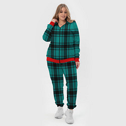Женский 3D-костюм Checkered dark blue, цвет: 3D-красный — фото 2
