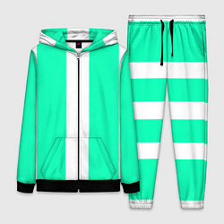 Женский костюм Color turquoise white line