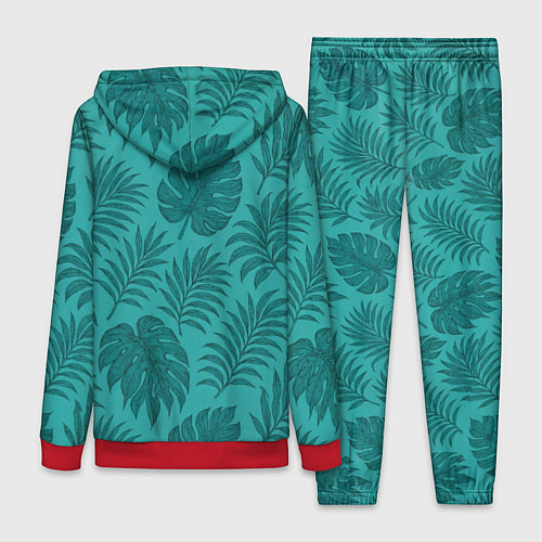 Женский костюм Тропические листья - паттерн / 3D-Красный – фото 2