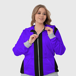 Женский 3D-костюм Color purple black stripes, цвет: 3D-меланж — фото 2