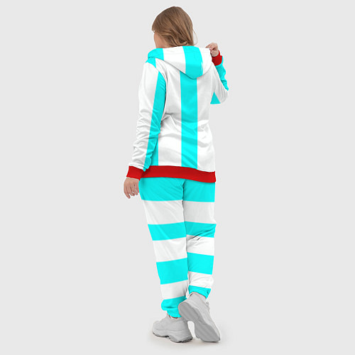 Женский костюм Color light blue white lines / 3D-Красный – фото 5