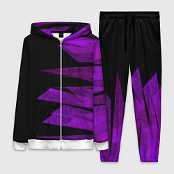 Женский 3D-костюм Color purple black stripes, цвет: 3D-белый