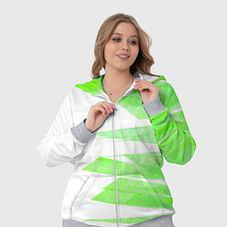 Женский 3D-костюм Color white light green stripes, цвет: 3D-меланж — фото 2