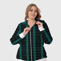 Женский 3D-костюм Color blue dark stripe, цвет: 3D-белый — фото 2