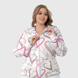 Женский 3D-костюм Розовые сердца, цвет: 3D-белый — фото 2