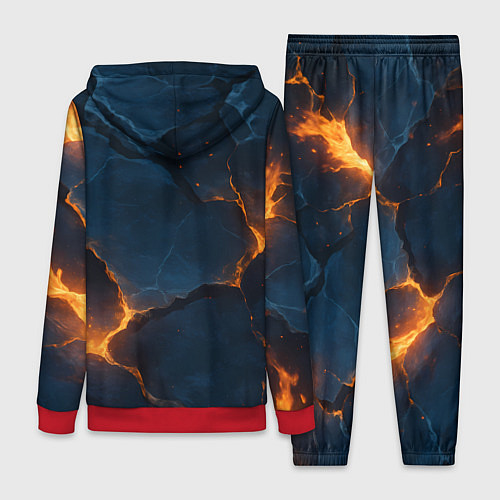 Женский костюм Разлом плит с огнем / 3D-Красный – фото 2