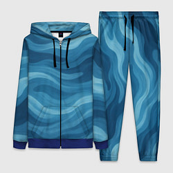 Женский 3D-костюм Камуфляжные синие волны, цвет: 3D-синий