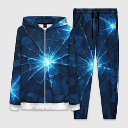 Женский 3D-костюм Синий камуфляж со вспышками, цвет: 3D-белый