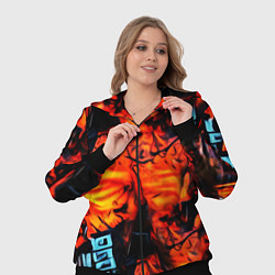 Женский 3D-костюм Абстрактная текстура рыжего пламени, цвет: 3D-черный — фото 2