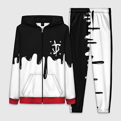 Женский 3D-костюм Doom logo жидкие краски, цвет: 3D-красный