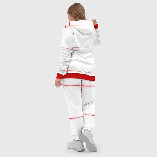 Женский костюм Color white red stripes / 3D-Красный – фото 5